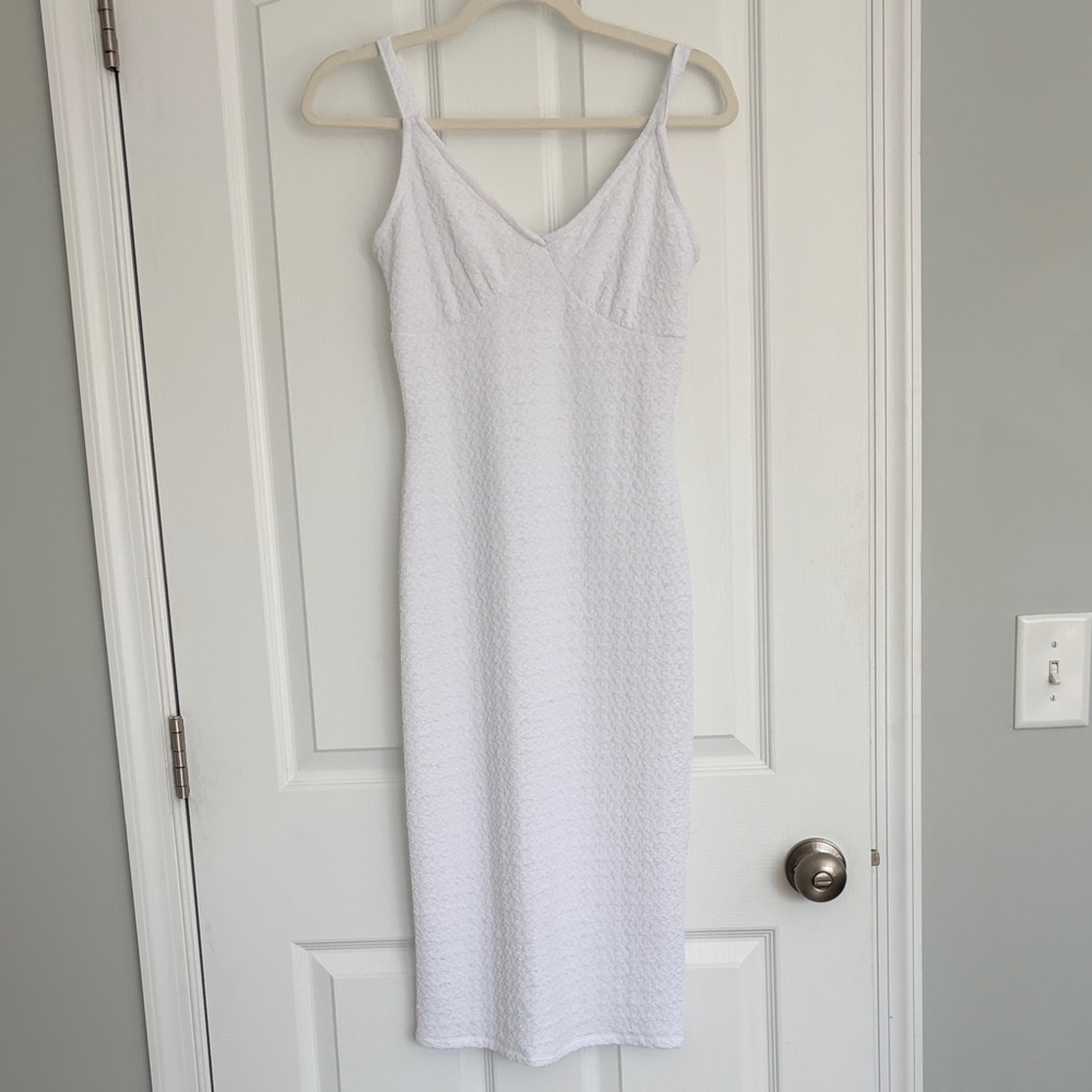 Derek Heart White Midi Dress
